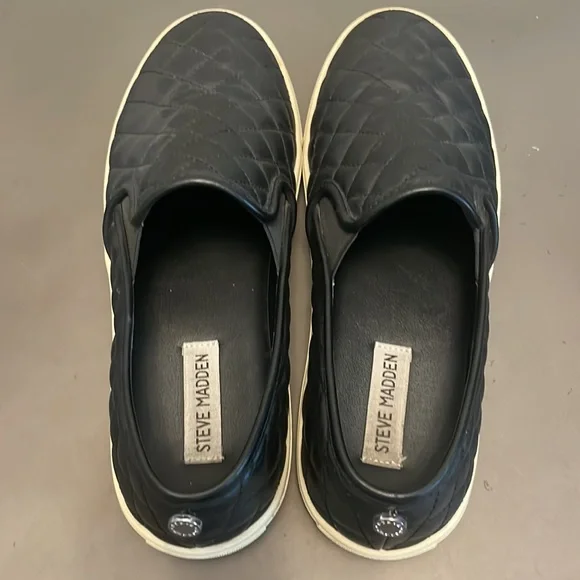 Steve Madden Ecemtrcq Black Slip On Sneakers - Size 10 - Picture 7 of 8